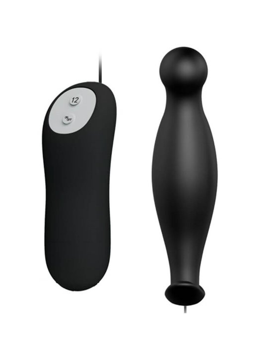 Pretty Love - Silicone Anal Plug 12 Vibration Modes Black