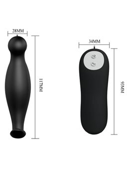 Pretty Love Bottom - Silicone Anal Plug Extra Stimulation 12 Speeds Remote Control