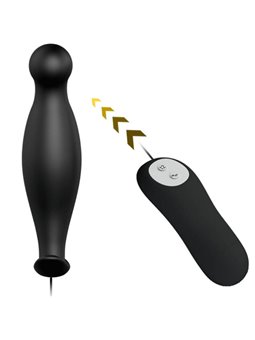 Pretty Love - Silicone Anal Plug 12 Vibration Modes Black