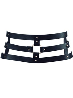 Bijoux Indiscrets Maze Wide Belt - Cintura in Pelle Vegana - Nero