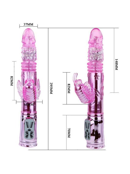 Baile Throbbing Butterfly - Vibratore con Rotazione e Stimolatore a Farfalla
