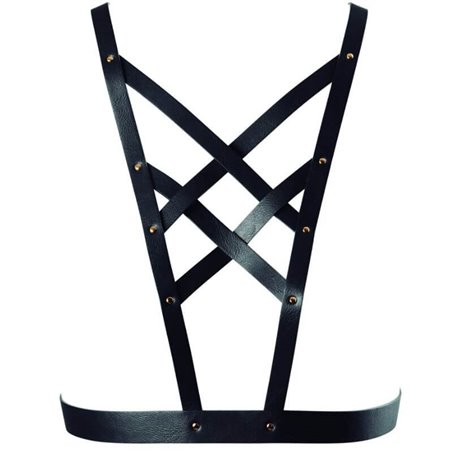 Bijoux Indiscrets Maze Cross Cleavage - Pettorina Incrociata con Scollatura - Nero