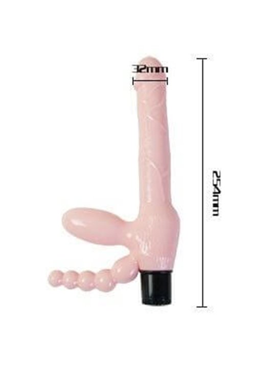 Baile Super Strapless - Dildo Strap-On Senza Imbracatura con Plug Anale e Vaginale
