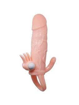 Brave Man Penis Cover with Clit and Anal Stimulation Flesh 16.5 CM