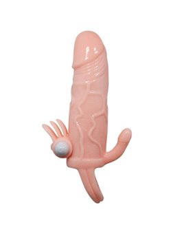 Brave Man Penis Cover with Clit and Anal Stimulation Flesh 16.5 CM