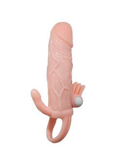 Brave Man Penis Cover with Clit and Anal Stimulation Flesh 16.5 CM