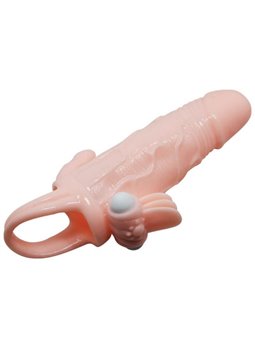 Brave Man Penis Cover with Clit and Anal Stimulation Flesh 16.5 CM