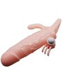 Brave Man Penis Cover with Clit and Anal Stimulation Flesh 16.5 CM