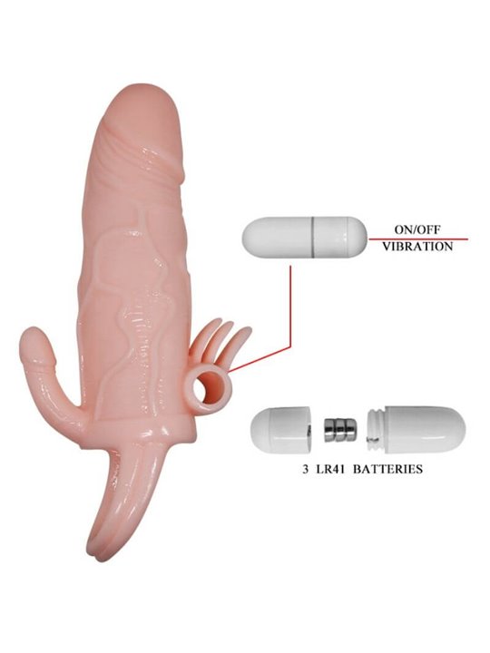 Baile Brave Man - Guaina Fallica con Plug Anale e Vibrazione 16,5 CM
