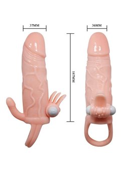Baile Brave Man - Guaina Fallica con Plug Anale e Vibrazione 16,5 CM