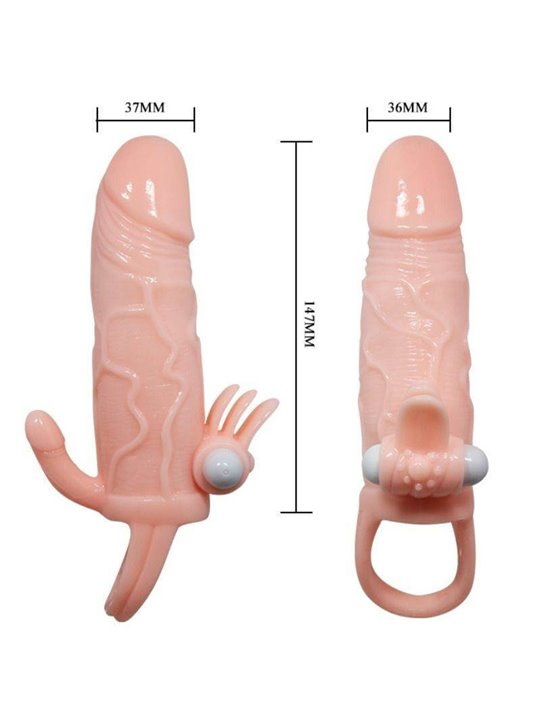 Baile Brave Man - Guaina Fallica con Plug Anale e Vibrazione 16,5 CM