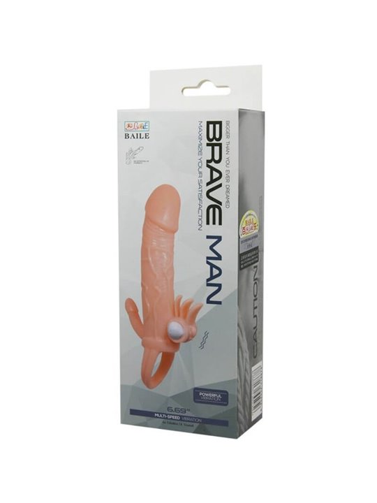 Baile Brave Man - Guaina Fallica con Plug Anale e Vibrazione 16,5 CM