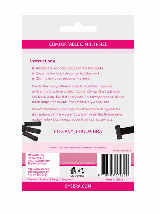Bye-Bra - Prolunga Reggiseno a 3 Ganci per Scollo Posteriore - Set 2 Colori