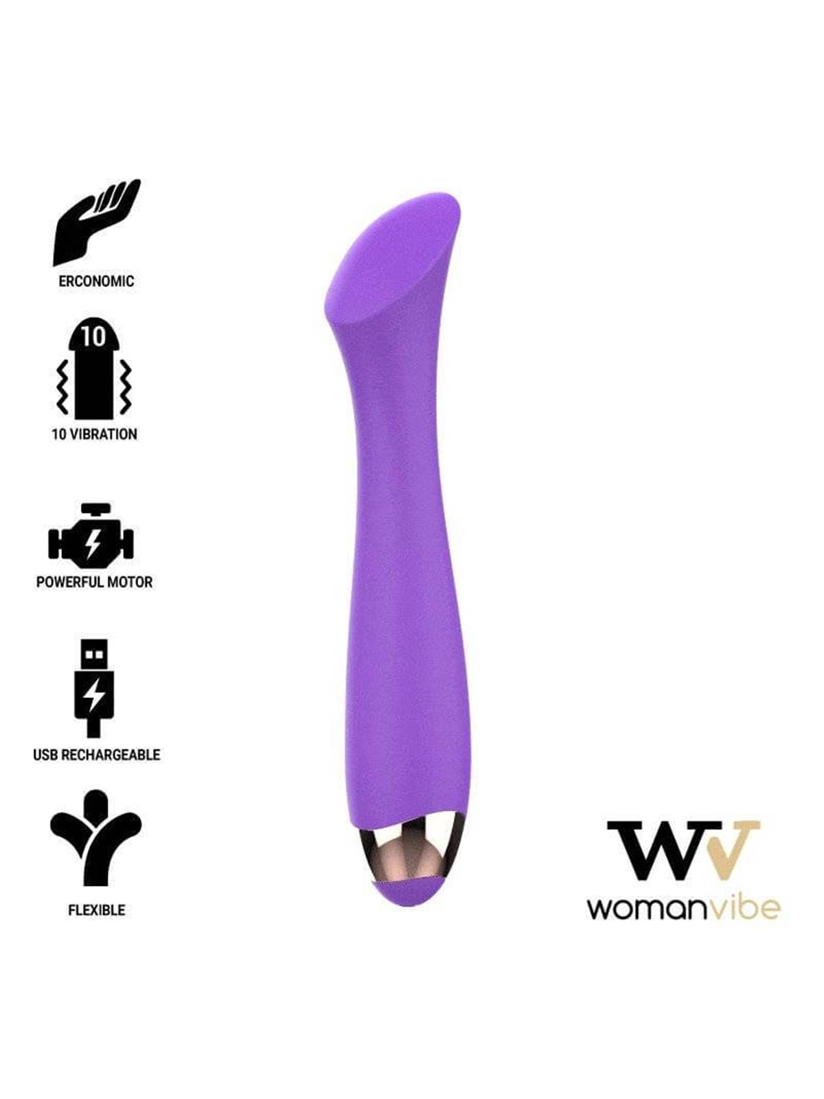 Womanvibe - Mandy K Point Silicone Rechargeable Vibrator