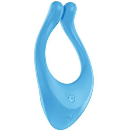 Satisfyer - Vibratore Vaginale in Silicone per Coppia Stimolatore Doppio Clitoride Partner Blu