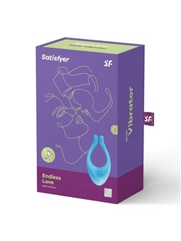Satisfyer - Vibratore Vaginale in Silicone per Coppia Stimolatore Doppio Clitoride Partner Blu