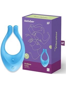 Satisfyer - Vibratore Vaginale in Silicone per Coppia Stimolatore Doppio Clitoride Partner Blu