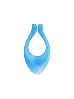 Satisfyer - Vibratore Vaginale in Silicone per Coppia Stimolatore Doppio Clitoride Partner Blu