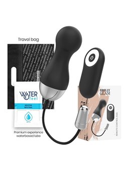 Brilly Glam Ian - Ovetto Vibrante in Silicone con Telecomando 10 Funzioni - Nero