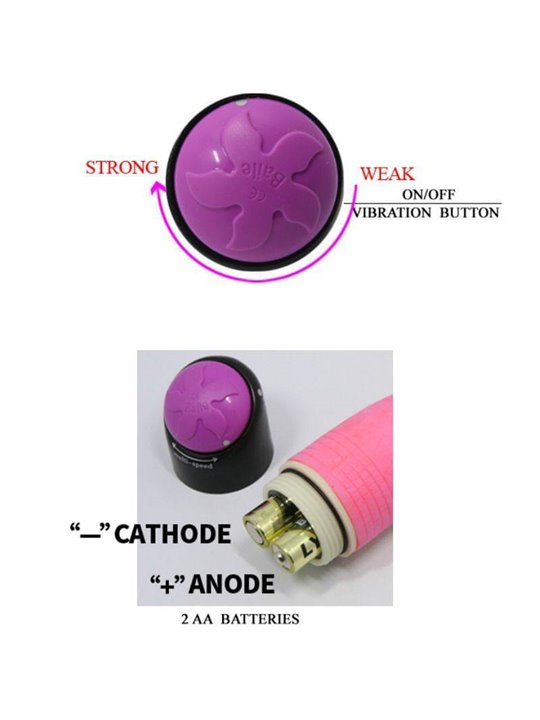 Baile Pink Vibe - Vibratore Vaginale Realistico in Silicone 23,3 CM Rosa