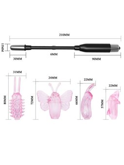 Baile Wizard Magic Wand - Stimolatore Clitorideo con 4 Testine Intercambiabili