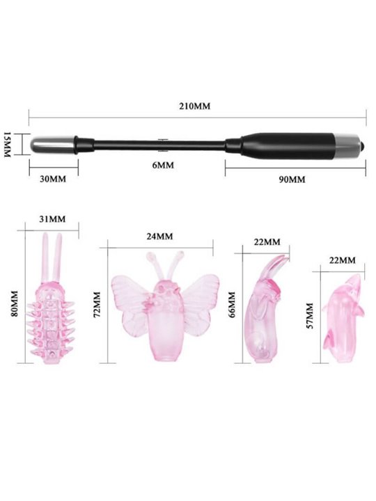 Baile Wizard Magic Wand - Stimolatore Clitorideo con 4 Testine Intercambiabili