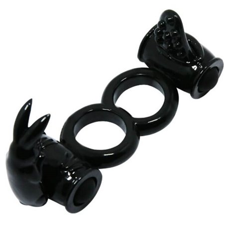 Baile Sweet Ring - Anello Fallico Doppio con Doppio Stimolatore Clitoride