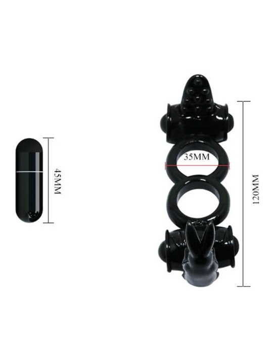 Baile Sweet Ring - Anello Fallico Doppio con Doppio Stimolatore Clitoride