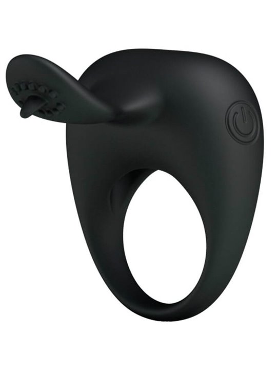 Pretty Love Vibrating Silicone Ring With Tongue