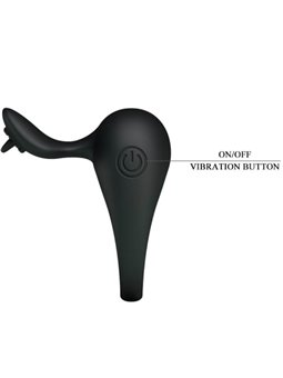 Pretty Love Vibrating Silicone Ring With Tongue