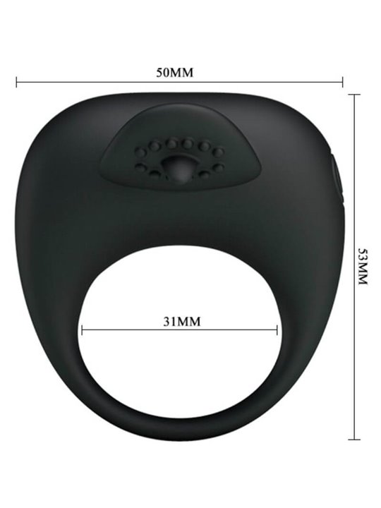 Pretty Love Vibrating Silicone Ring With Tongue