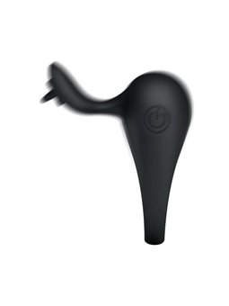 Pretty Love Vibrating Silicone Ring With Tongue