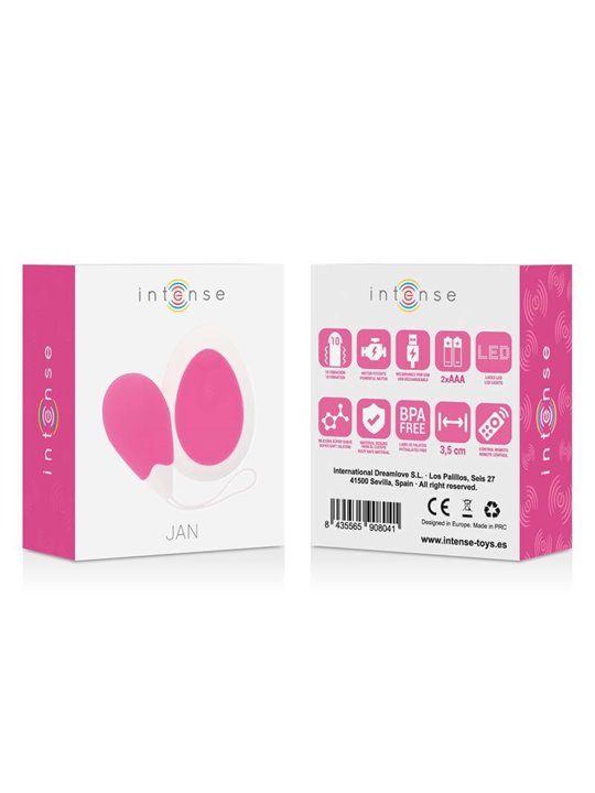 Intense - Jan Egg Vibrator Remote Control Pink