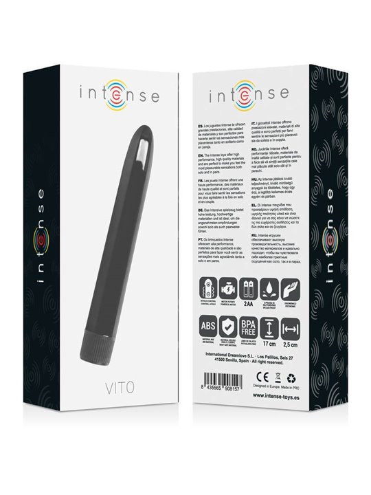 Intense Vito - Vibratore Bullet Nero 17 Cm
