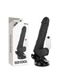 Basecock Twix - Pene Realistico Vibrante con Testicoli e Ventosa 19,5X4X3,3 CM Nero