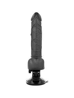 Basecock Twix - Pene Realistico Vibrante con Testicoli e Ventosa 19,5X4X3,3 CM Nero