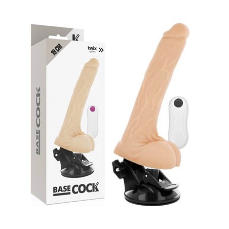 Basecock Twix - Pene Realistico Vibrante con Testicoli e Ventosa 19X4X2,8 CM