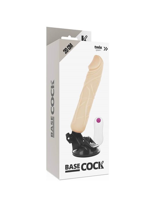 Basecock - Realistic Vibrator Remote Control Flesh 20 CM 12 Functions