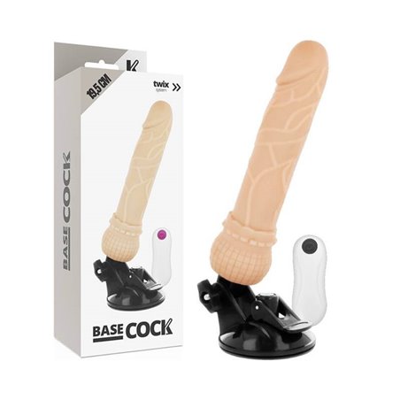 Basecock Twix - Vibratore Realistico con Ventosa 19,5X4X3,5 CM 12 Velocità