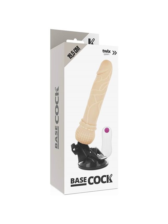 Basecock Twix - Vibratore Realistico con Ventosa 19,5X4X3,5 CM 12 Velocità