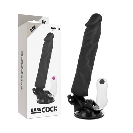 Basecock Twix - Vibratore Realistico con Ventosa 21X4X4 CM 12 Velocità Nero