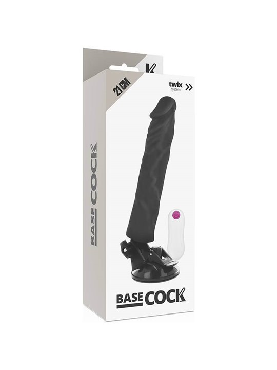 Basecock Twix - Vibratore Realistico con Ventosa 21X4X4 CM 12 Velocità Nero