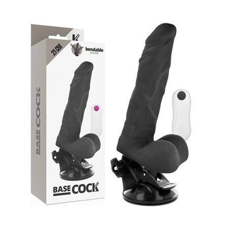 Basecock - Vibrador Articulable Control Remoto Negro 21 CM