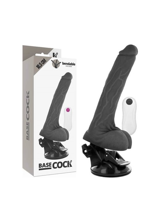 Basecock Bendable - Pene Realistico Articolabile con Vibrazione 18,5X4X2,9 CM Nero