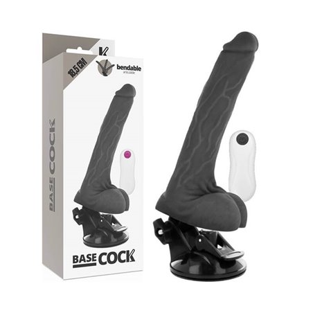 Basecock Bendable - Pene Realistico Articolabile con Vibrazione 18,5X4X2,9 CM Nero
