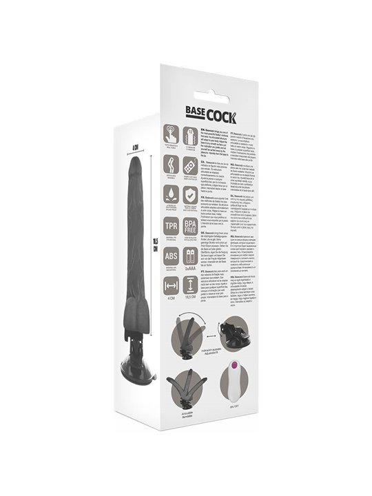 Basecock Bendable - Pene Realistico Articolabile con Vibrazione 18,5X4X2,9 CM Nero