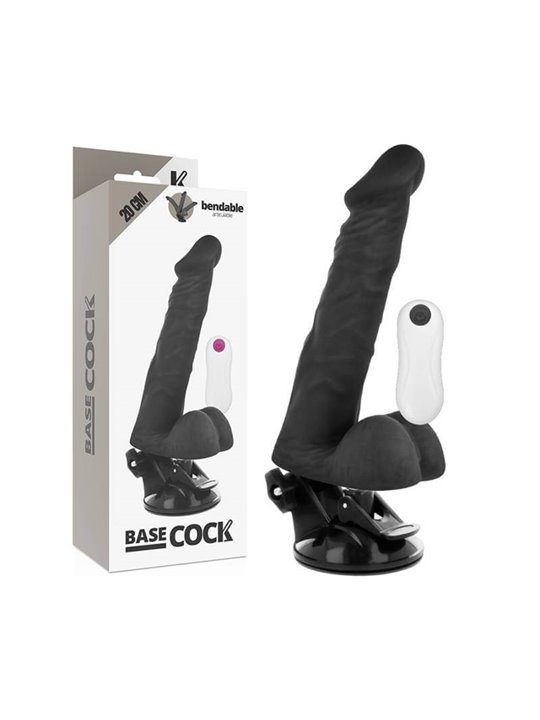 Basecock Bendable - Pene Realistico Articolabile con Vibrazione 20X4,5X3,5 CM Nero