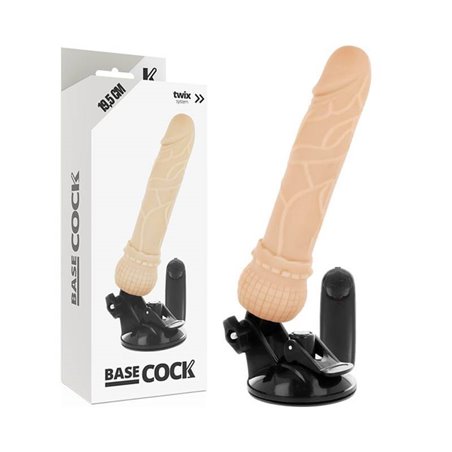 Basecock - Realistic Vibrator Remote Control Flesh 19.5 CM