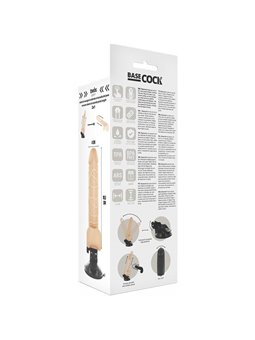 Basecock - Realistic Vibrator Remote Control Flesh 18.5CM