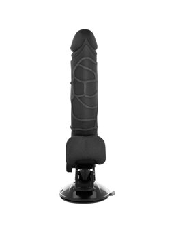 Basecock Twix - Pene Realistico Vibrante con Testicoli e Ventosa 18,5X4X3,3 CM Nero